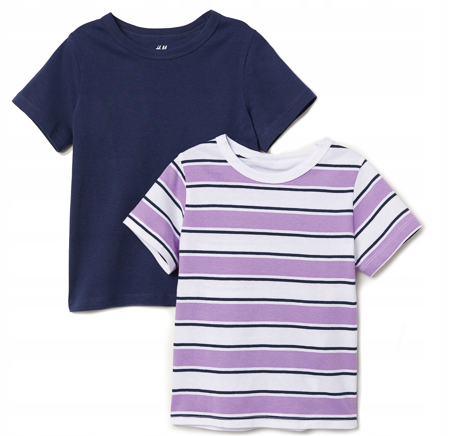 

H&m 2 Pack Koszulki Krótki Rękaw Paski 122/128