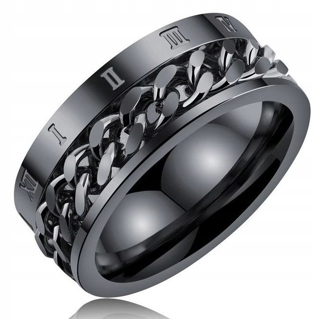 ANTYSTRESOWA CZARNA OBRĄCZKA ROTACYJNA KALENDARZ