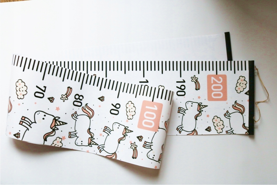 MIARA WZROSTU na ścianę JEDNOROŻCE dziewczynki 2m