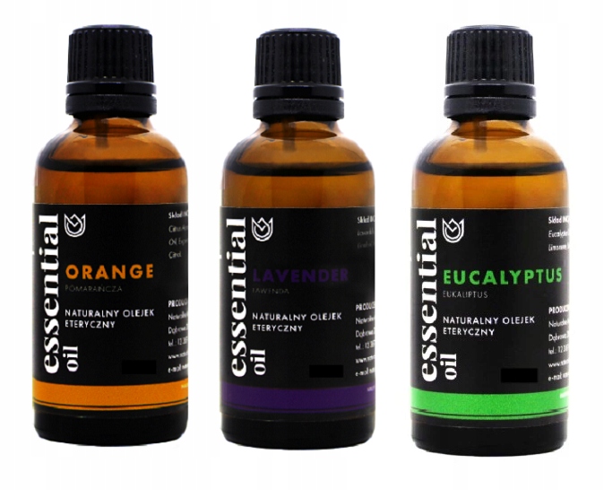 

Zestaw 3 x 50ml naturalny olejek eteryczny Premium