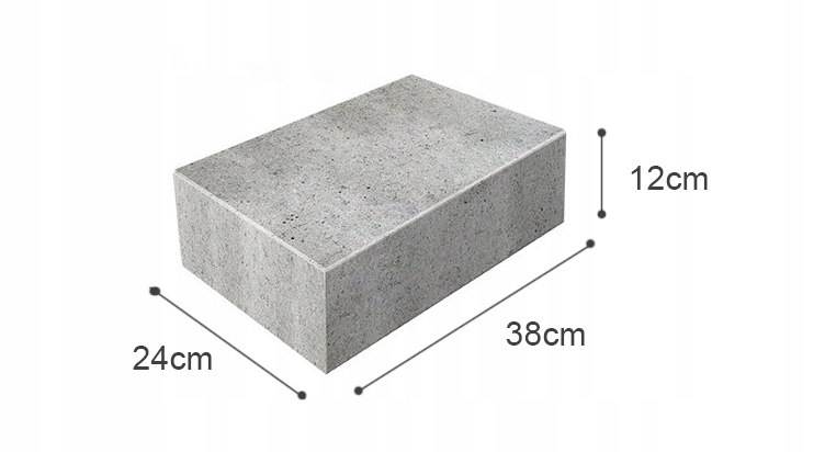 Bloczek fundamentowy betonowy 24x38x12cm B15