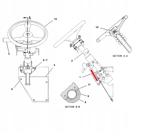Привод рулевой колонки CAT 428c D1 1490780