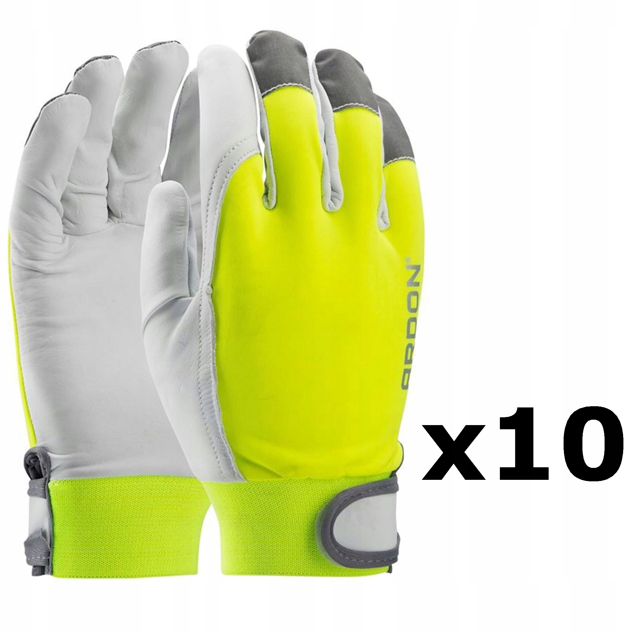 Reflexní rukavice Reflex Kůže Fluo 10 párů vel. 9