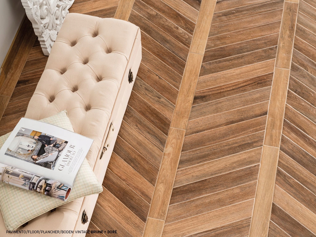 GRES PŁYTKI CHEVRON VINTAGE RONDINE BRUNE DORE JODEŁKA FRANCUSKA Kod producenta KAFLANDO