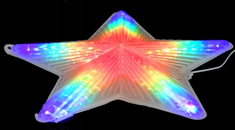 lampki CHOINKOWE GWIAZDA LED 3D MULTI WISZĄCA 50cm Kod producenta GWIAZDA LED OŚWIETLENIE CHOINKOWE 100 20