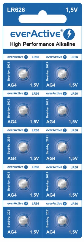 

everActive Baterie LR626 LR66 AG4 L626 G4 10 sztuk