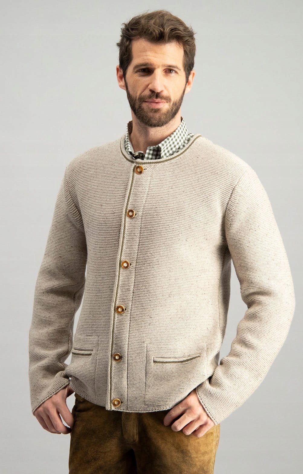 Bawarski Sweter Rozpinany STOCKERPOINT wełna r.56