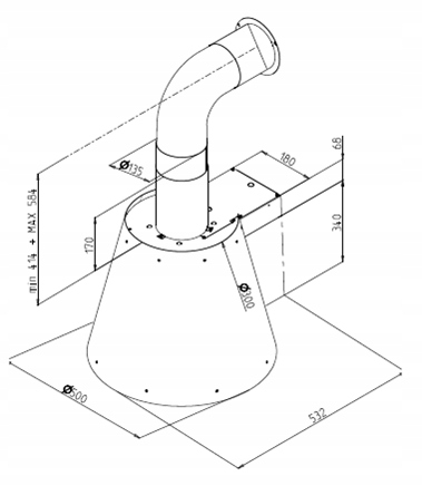 Okap rustykalny SeeNERGY RETRO 50 Stan opakowania oryginalne