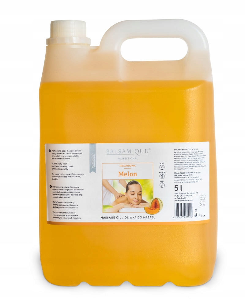 OLEJEK DO CIAŁA MELONOWY OLEJ MELON 5000ML NATURALNA OLIWKA DO MASAŻU 5L