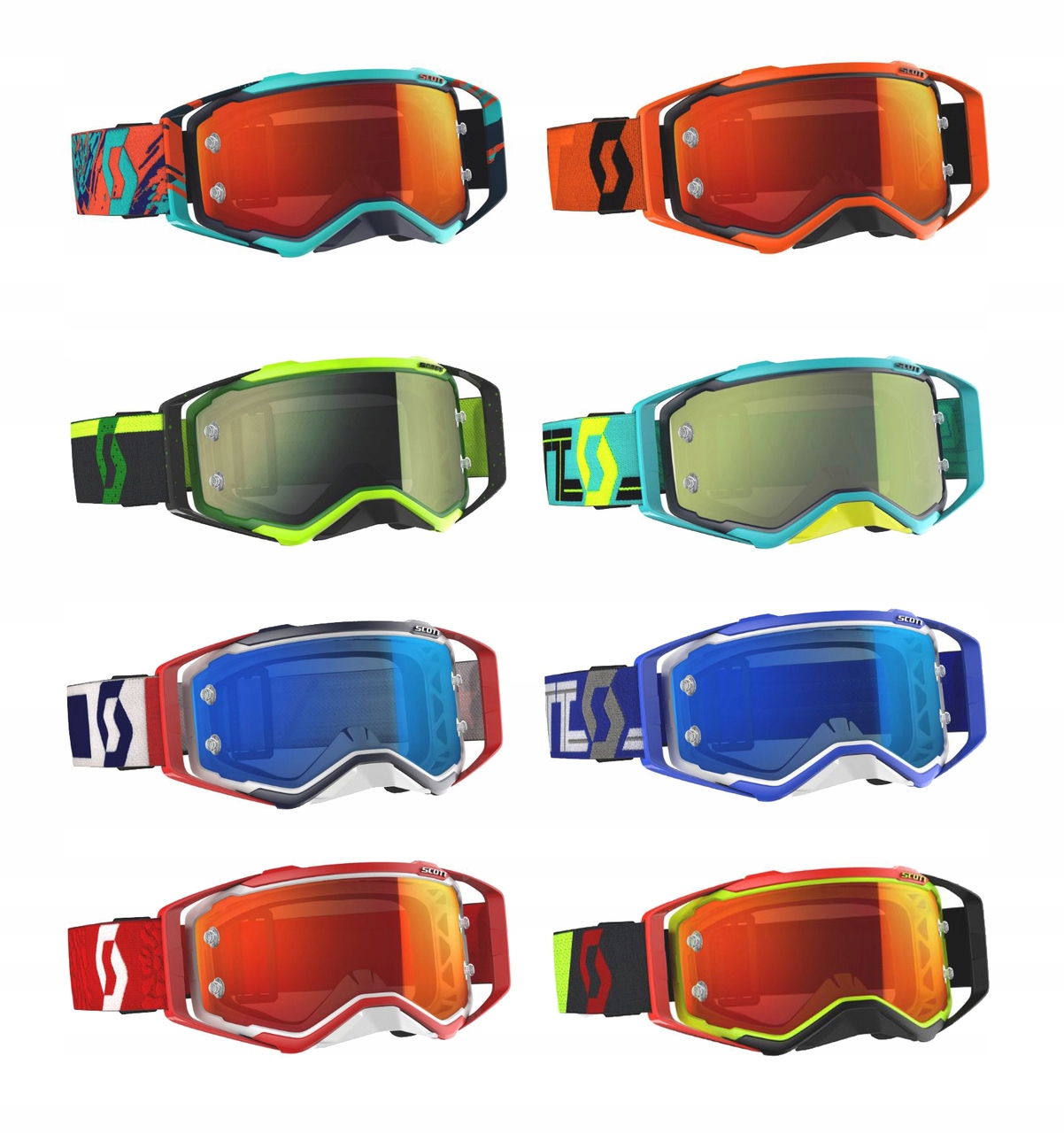 SCOTT Gogle PROSPECT Czerwono Niebieskie / LUSTRZANA Pomarańczowa SZYBKA Model PROSPECT