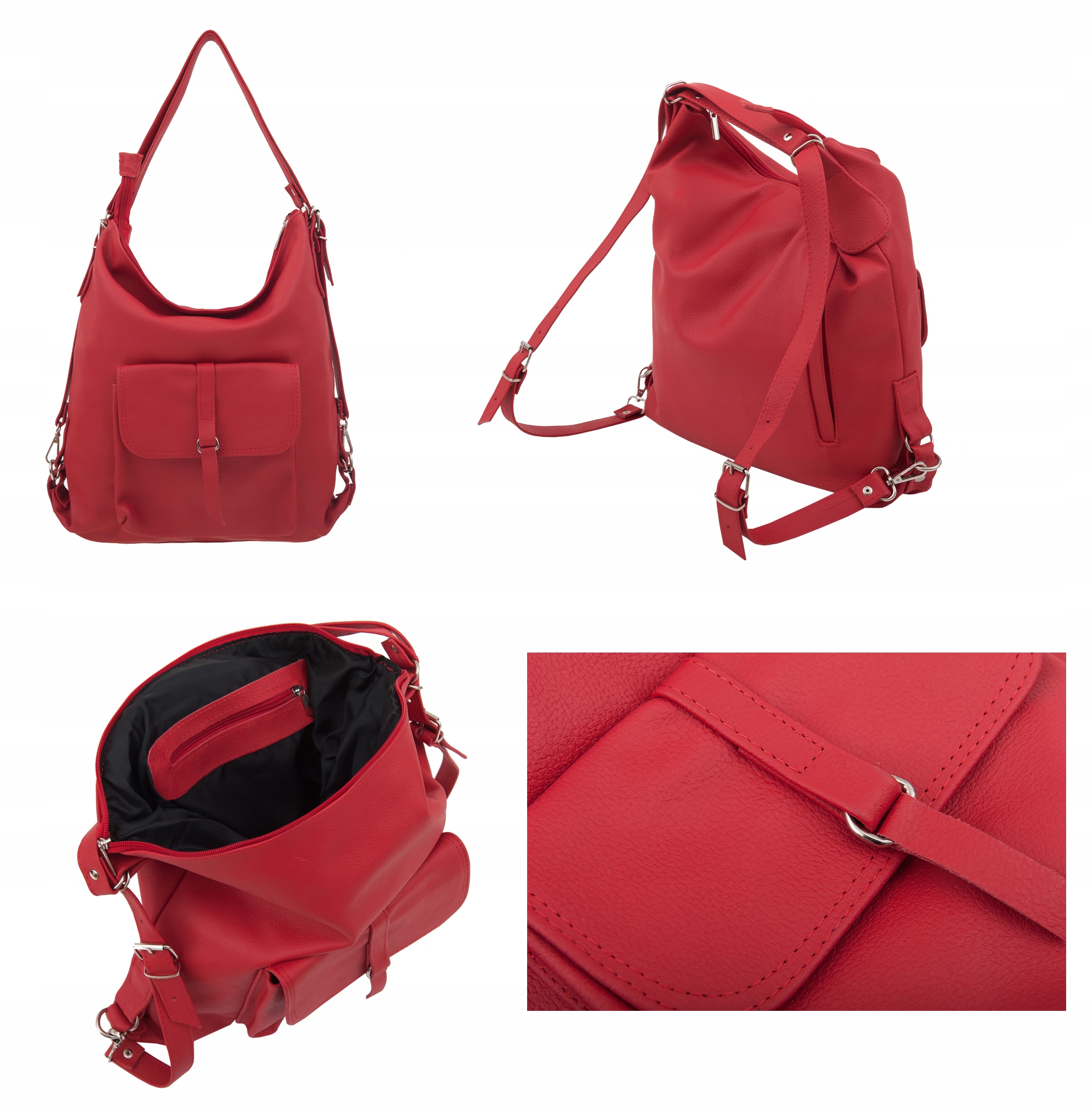 DAMSKA TOREBKA SKÓRZANA PLECAK A4 WOREK SHOPPER SKÓRA NATURALNA KOLORY Wzór dominujący bez wzoru