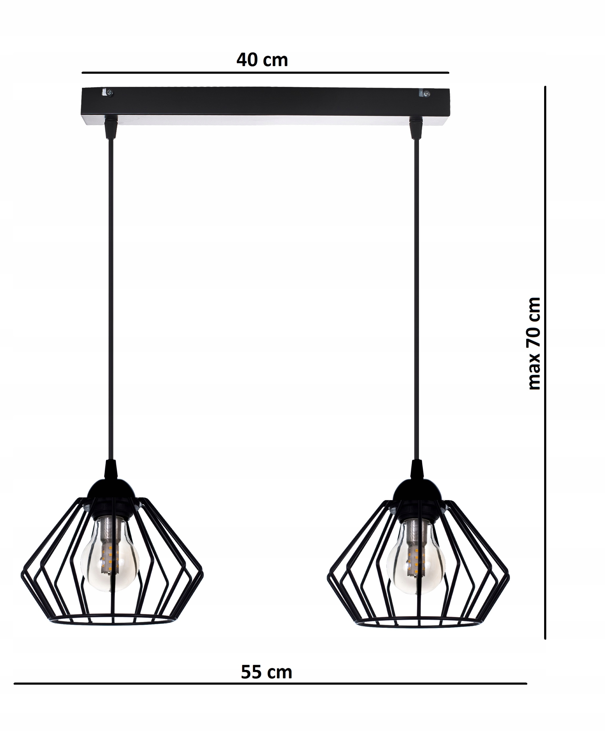LAMPA WISZĄCA SUFITOWA ŻYRANDOL BRYLANT LOFT DRUT Zasilanie sieciowe