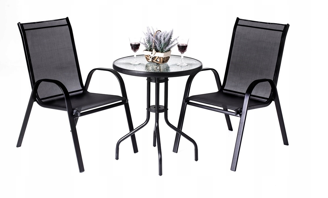 OGRODOWY STOLIK OKRĄGŁY SZKLANY STÓŁ NA TARAS Głębokość mebla 60 cm