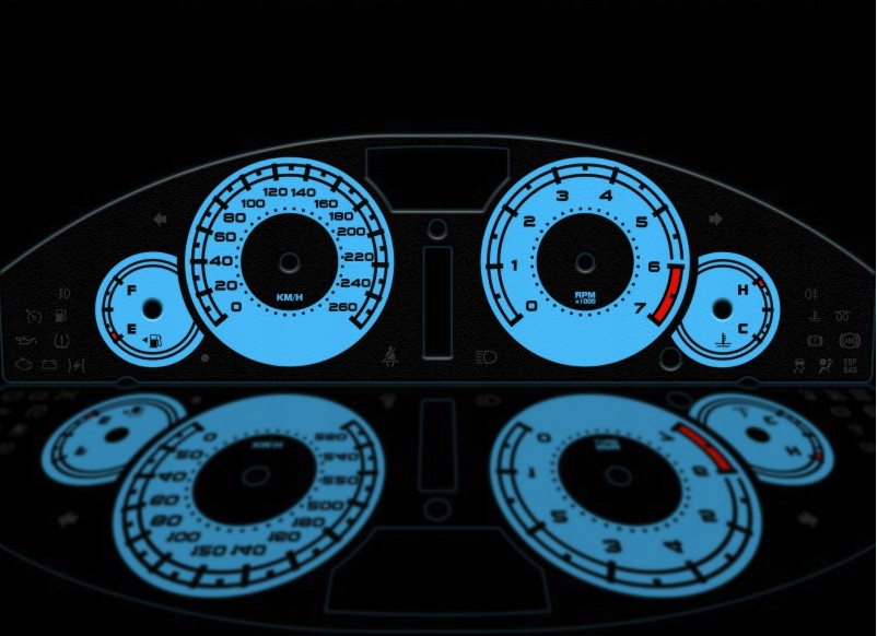 Chrysler 300C tarcze licznika INDIGLO wzór 1 MoMan Producent Moman