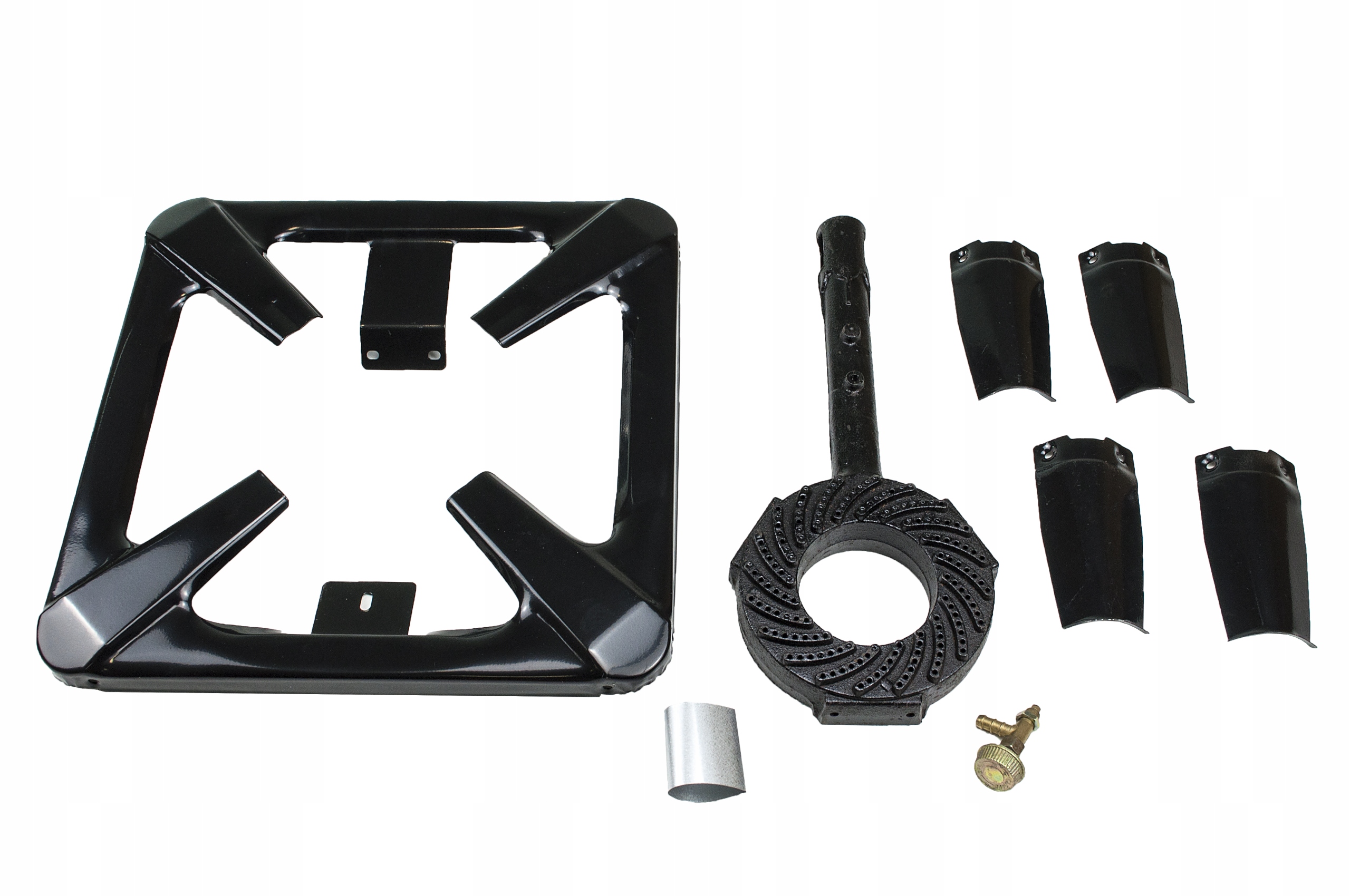 ŻELIWNY TABORET GAZOWY PALNIK 40x40cm ZESTAW REDUKTOR WĄŻ SOLIDNY WYTRZYMA Model PALNIK 40 8kW Profi Seller WĄŻ REDUKTOR OPASKI