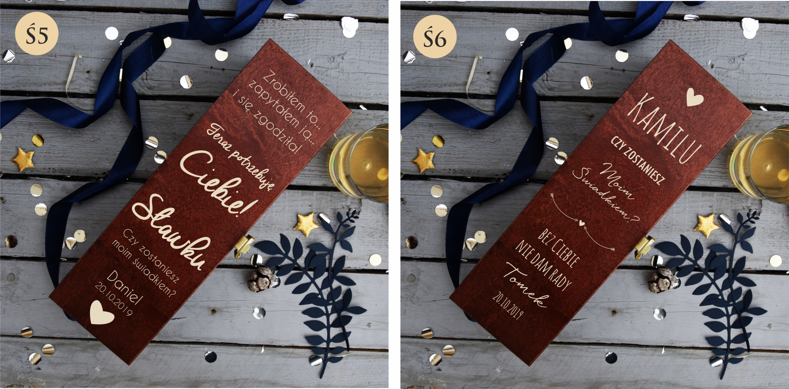 Skrzynka zaproszenie DLA świadków świadkowanie Kształt inny