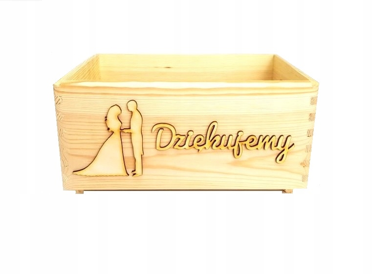 SKRZYNKA DREWNIANA PODZIĘKOWANIA ŚLUBNE DZIĘKUJEMY