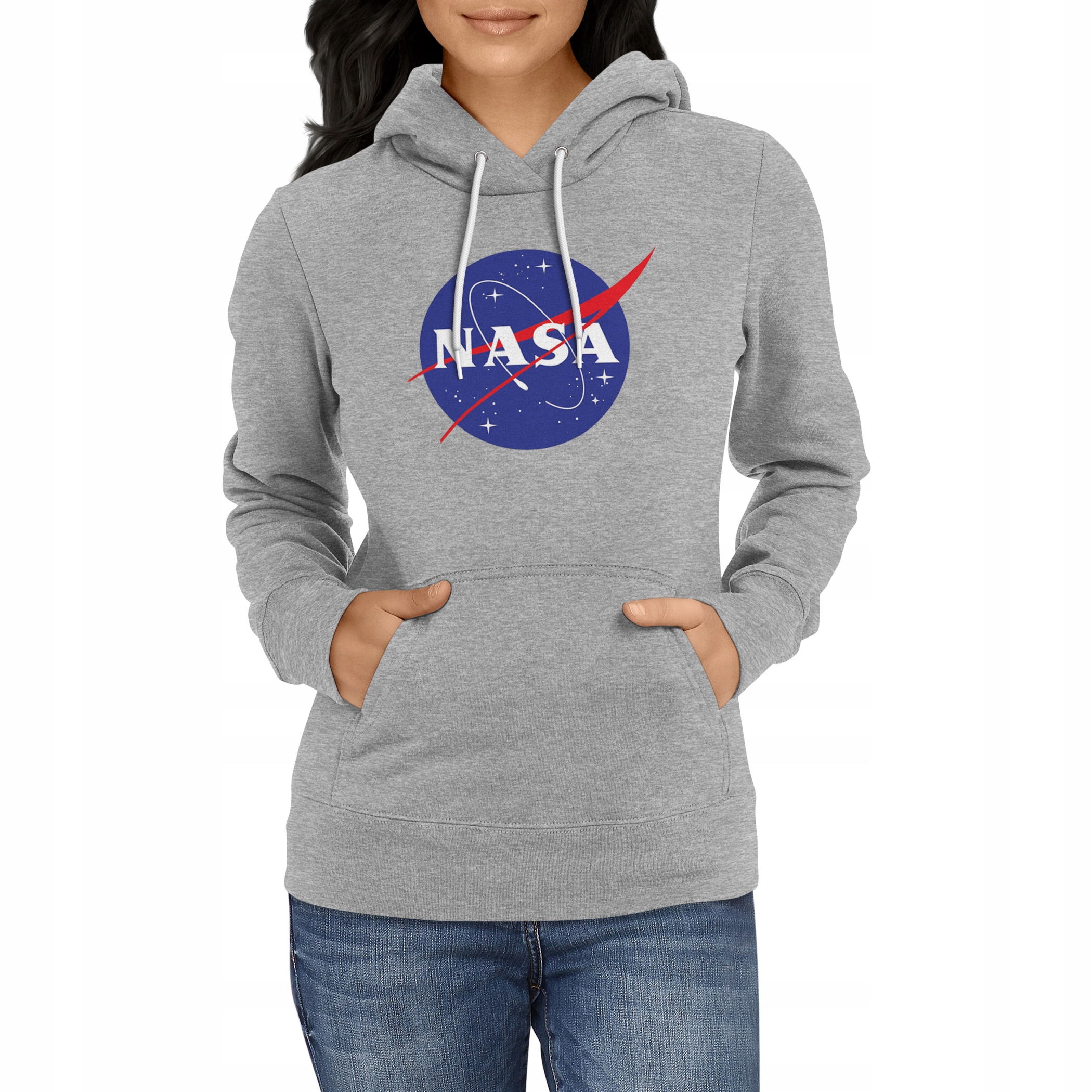 

Bluza damska Nasa bluzy, kaptur prezent, szara 2XL
