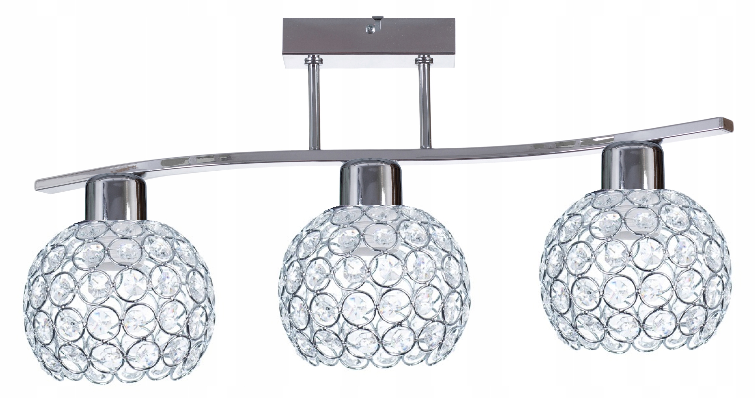 

Lampa Wisząca Plafon Chrom Żyrandol Kryształki e27