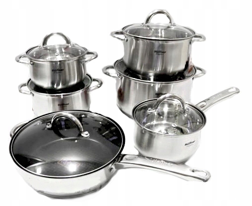 Zestaw garnków hoffner stal nierdzewna 12 el. 4450