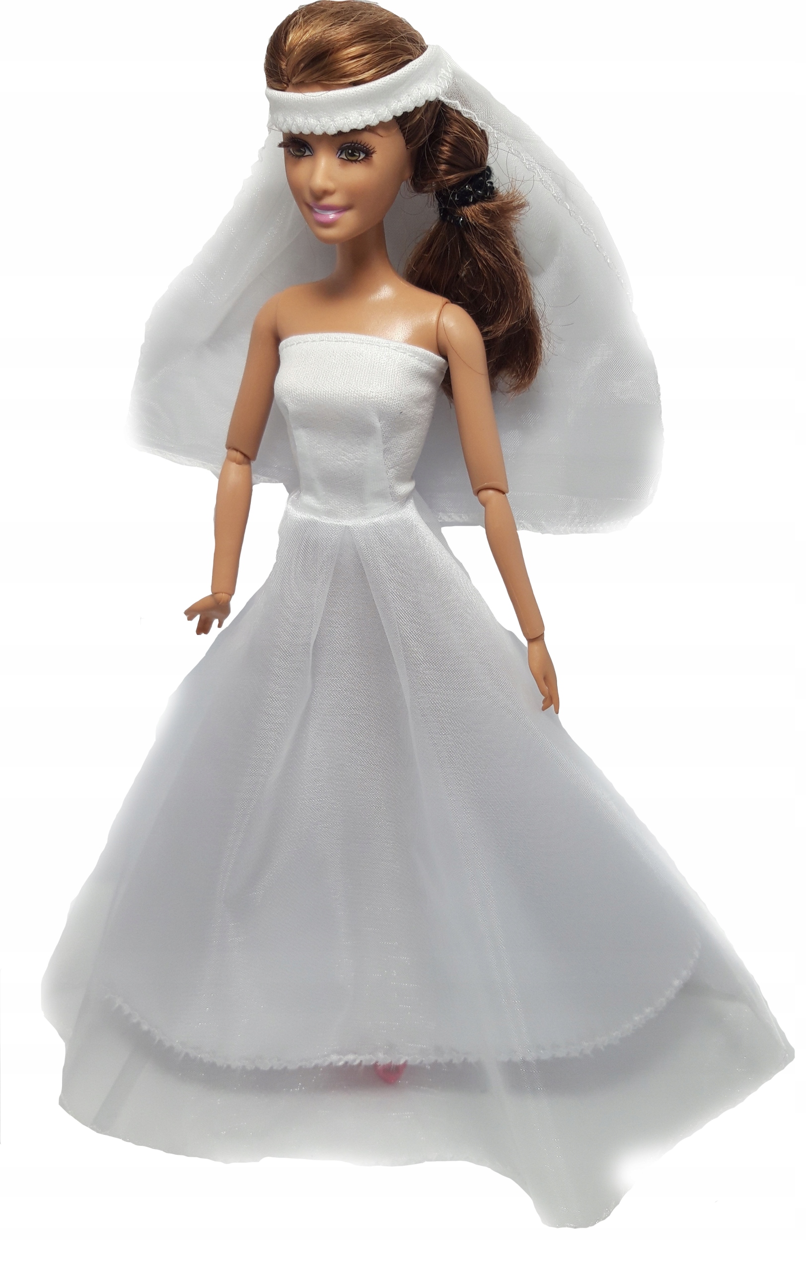 

Suknia Ślubna , welon Ubranka dla lalki 87