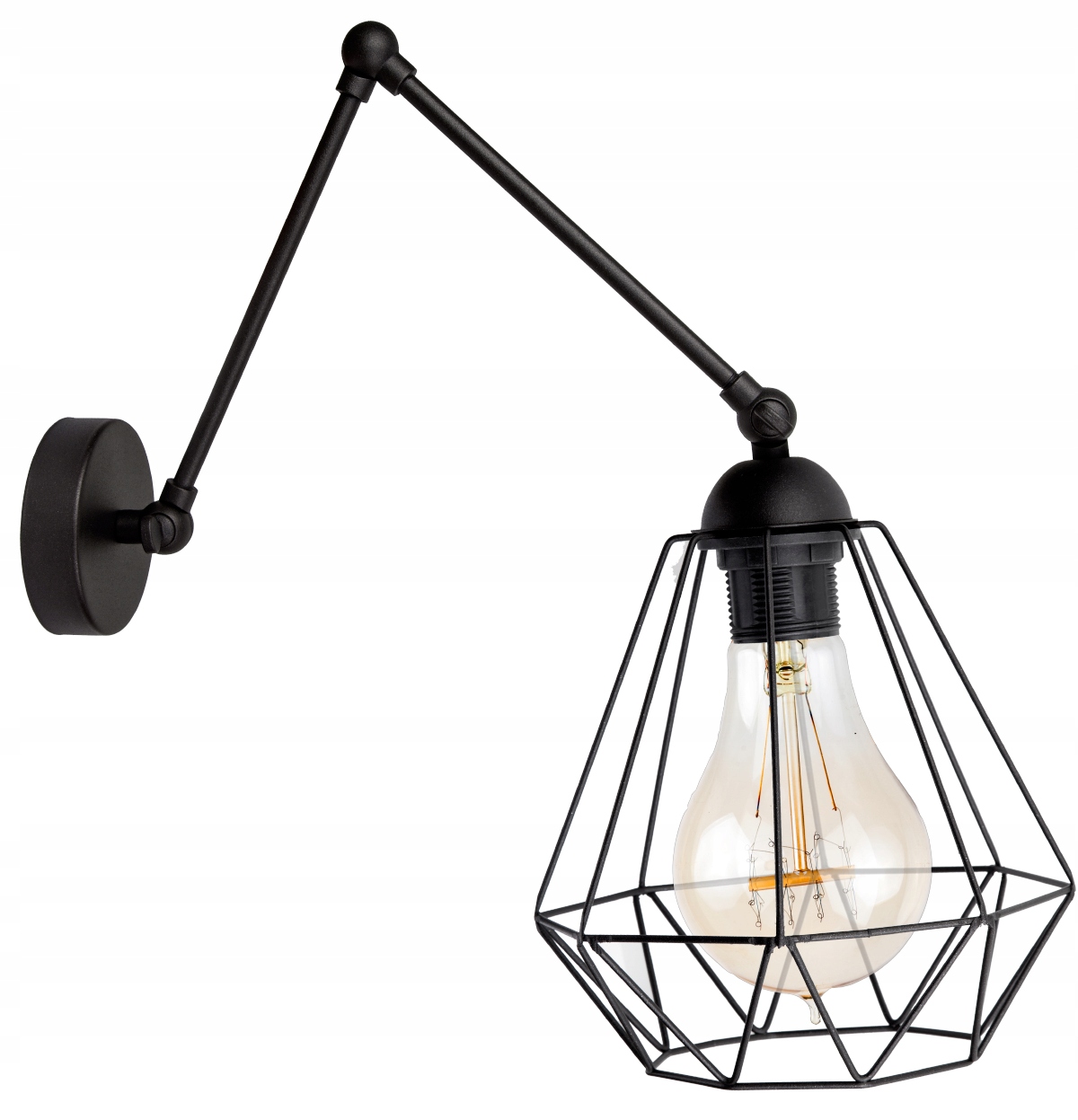 

Kinkiet Ścienny Loft Edison Druciany Diament Retro