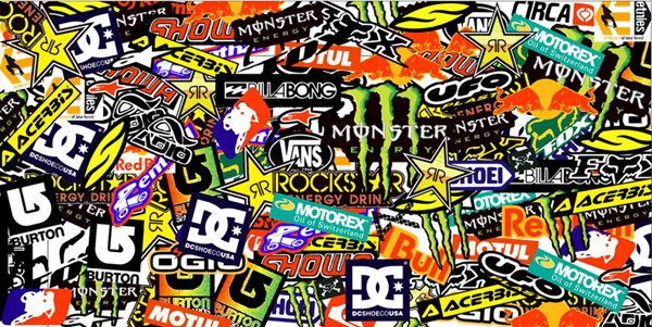 

Stickerbomb sticker bomb 100/50cm Najlepszy
