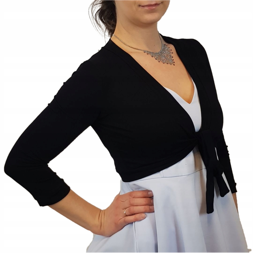 BOLERKO WIĄZANE Rękaw 3/4 Komunia Wesele Produkt Polski NOLU 46/48