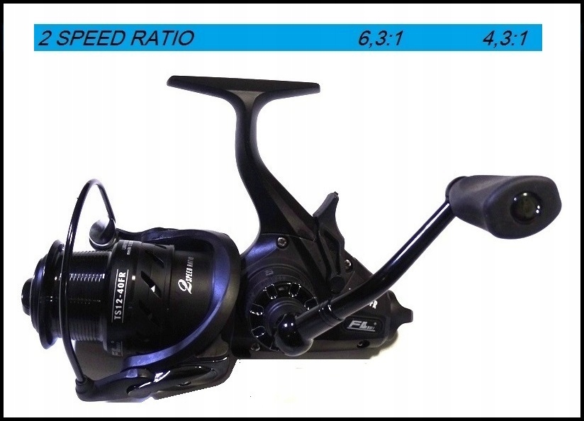 MOCNY KOŁOWROTEK NA KARPIA TS12-40FR 10 BALL 2 PRZEŁOŻENIA WOLNY BIEG Marka FL