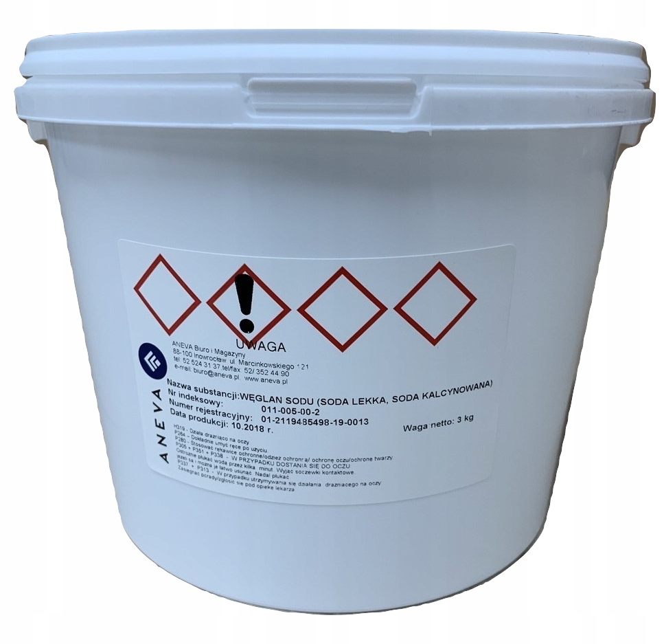 

Soda Lekka kalcynowana węglan sodu 3kg wiaderko Pl