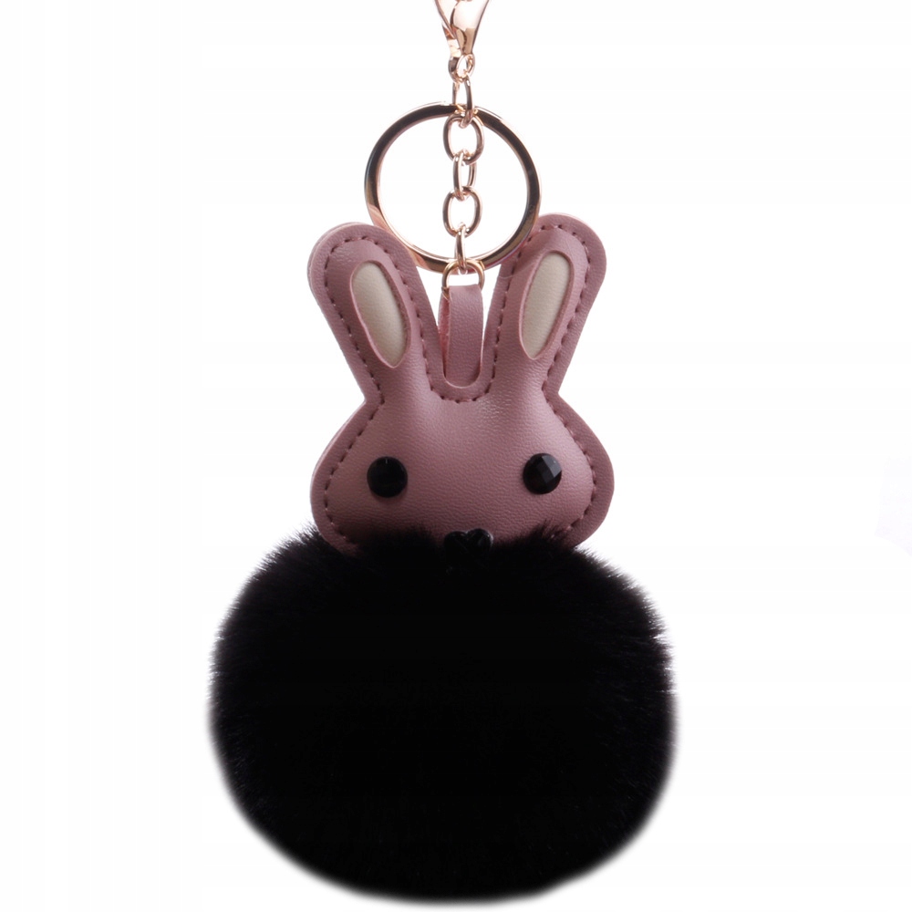 

Pompon Królik Keychain Brelok Futerko Nowość !