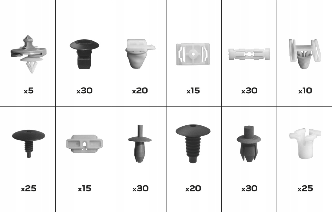 NEO KOMPLET SPINEK SAMOCHODOWYCH DO VOLKSWAGEN 255 SZTUK ORGANIZER 11-963 Marka Neo Tools