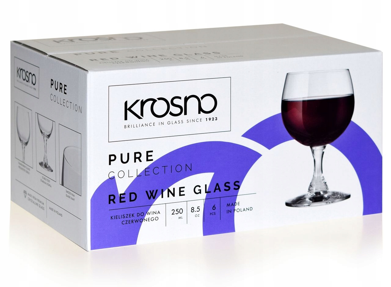 

Kieliszki do wina czerwonego Krosno Pure 250ml **