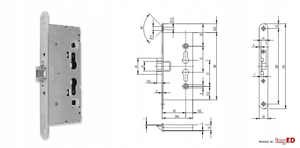 ZAMEK WPUSZCZANY DO DRZWI P-POŻ HORMAN PADILLA Kod producenta 1