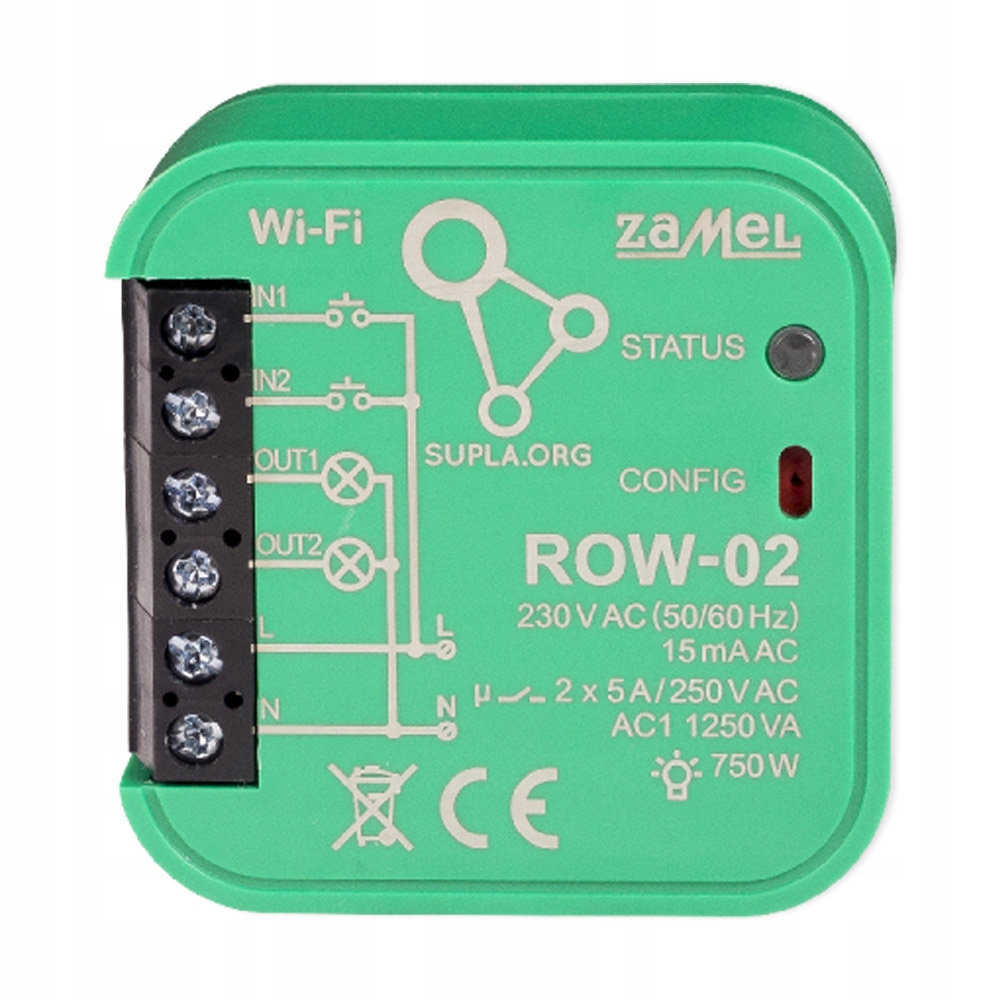 

Odbiornik Wi-fi 2-KANAŁOWY Dopuszkowy Supla ROW-02