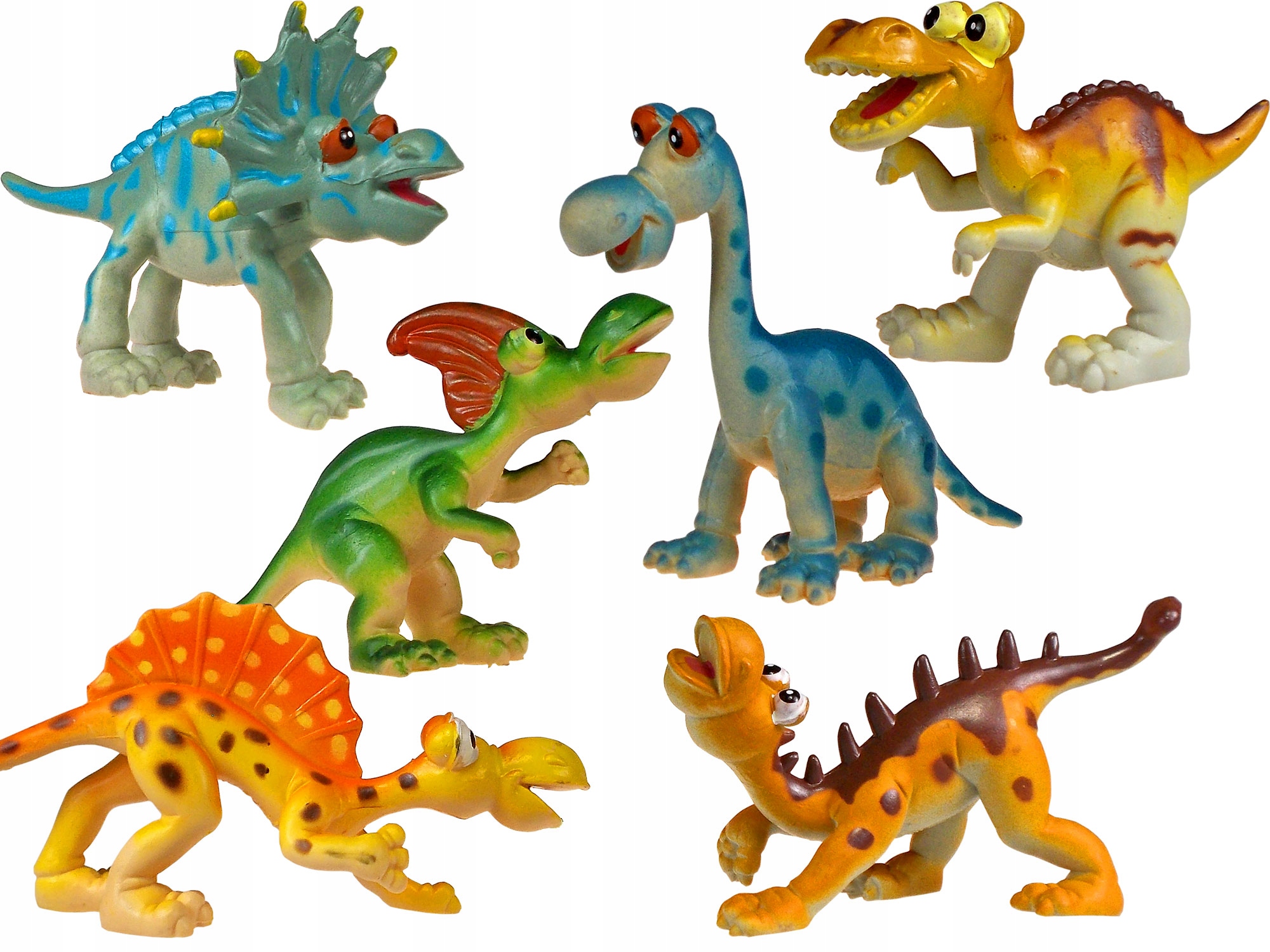 

Dinozaury gumowe Zestaw śmieszne minki Figurki 6sz