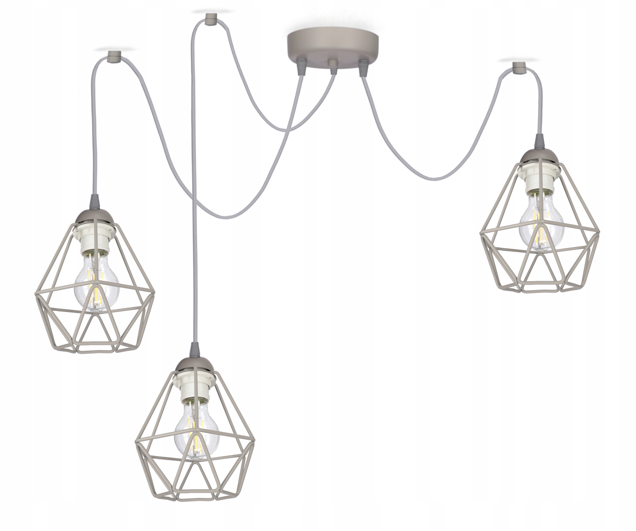 

Lampa wisząca Pająk Druciak Diamond 3 kolor Szary