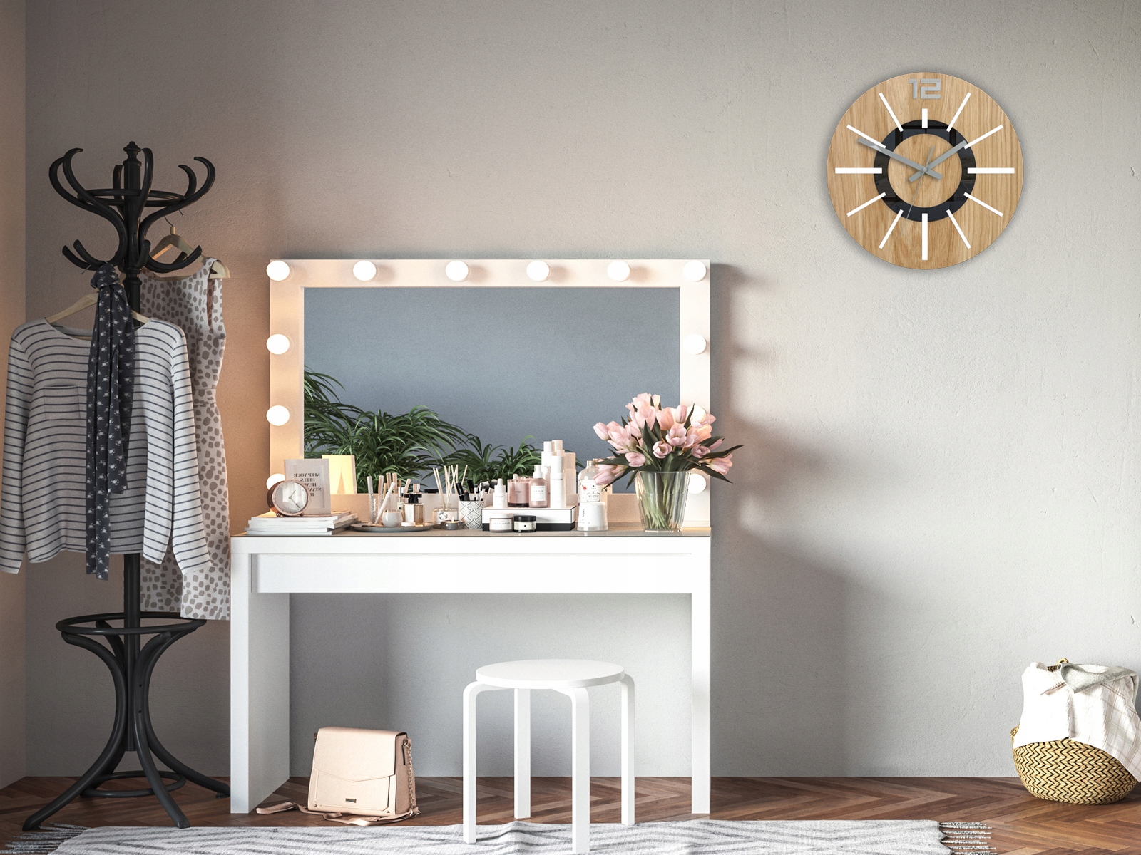 Duży nowoczesny Zegar ścienny NORDIC 3D Cichy Marka ModernClock