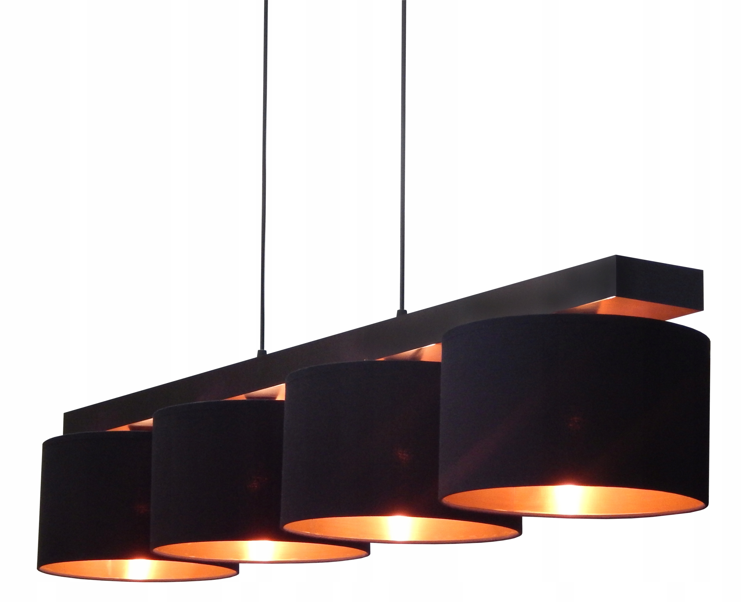 

Lampa Wisząca/sufitowa 012-4W Drewno, Abażur,miedź