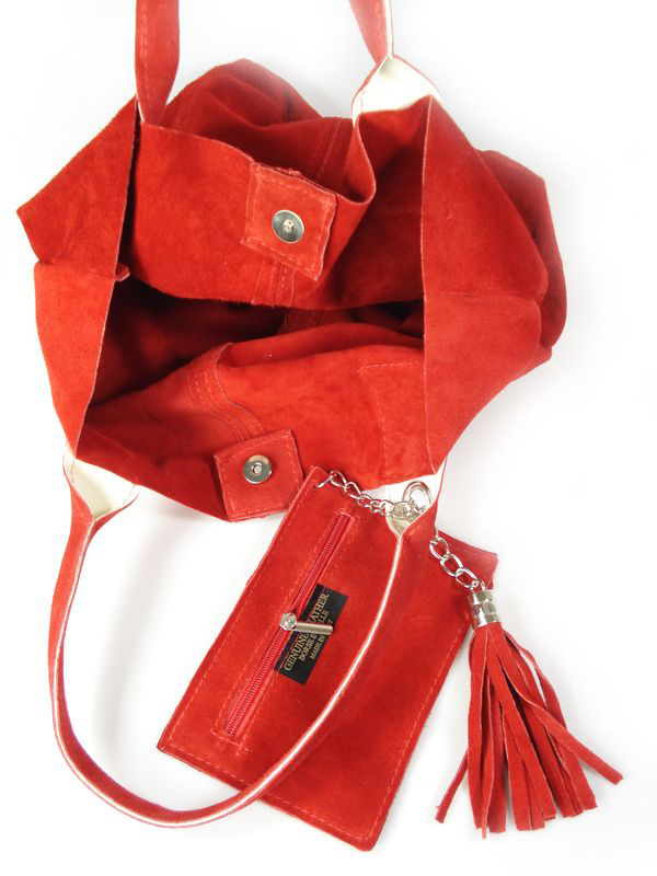 SHOPPER BAG ZAMSZ WŁOSKA VERA PELLE CZERWONA Płeć kobieta