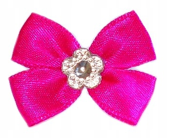 

Mini Kokardki Z Oczkiem Na Gumkach *** C. Róż Neon