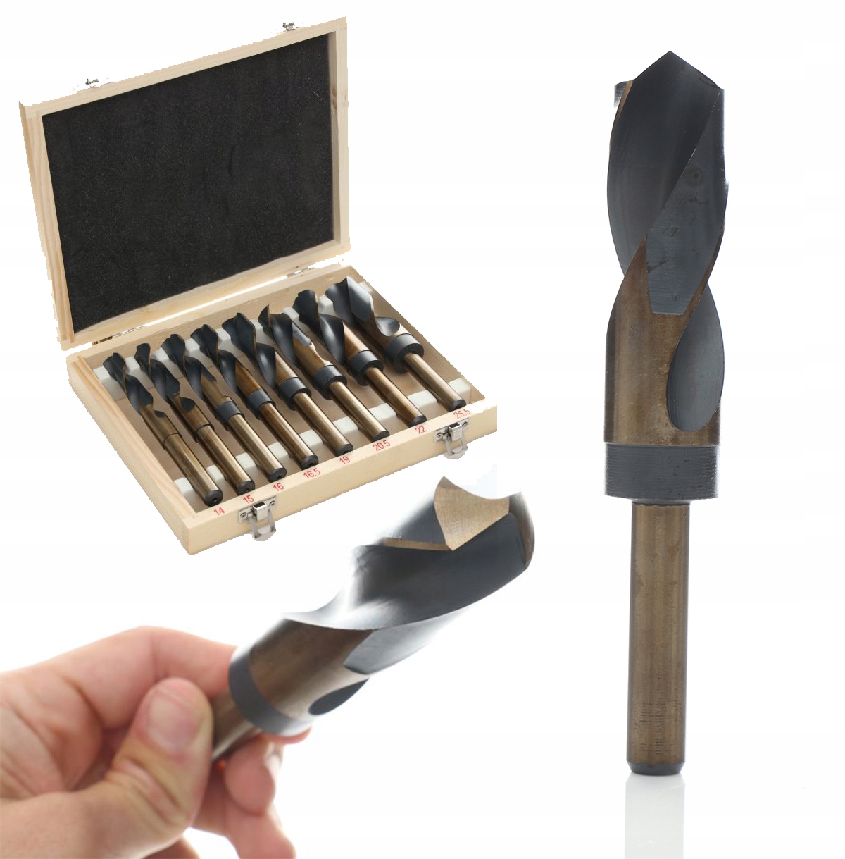 Zestaw Wiertła Kobaltowe Do Metalu 14-25,5mm Hss Wiertło TA1085