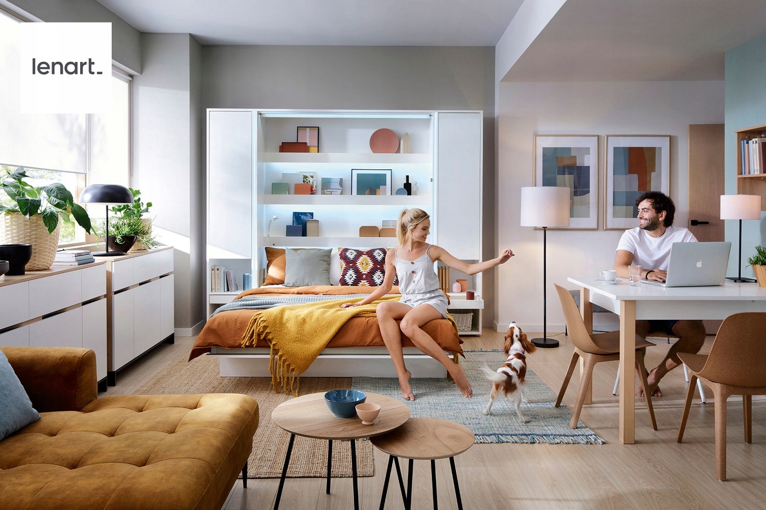 Półkotapczan BED CONCEPT BC-02 dąb artisan 120x200 Kolor inny