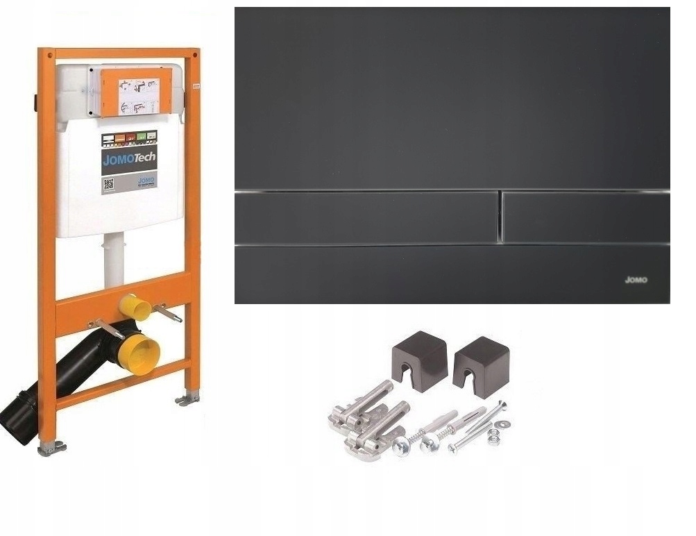 WERIT JOMO STELAŻ DO WC+WSPORNIKI+PRZYCISK CZARNY