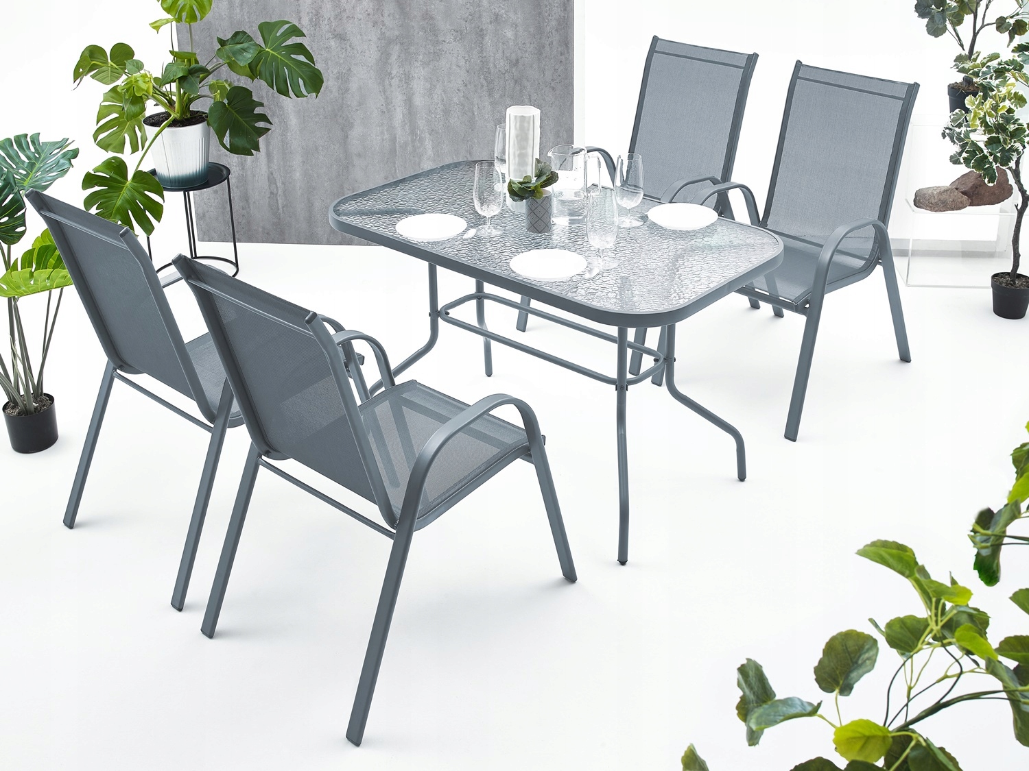 MEBLE OGRODOWE ZESTAW STÓŁ 4+1 NA TARAS BALKON Linia MAT-150