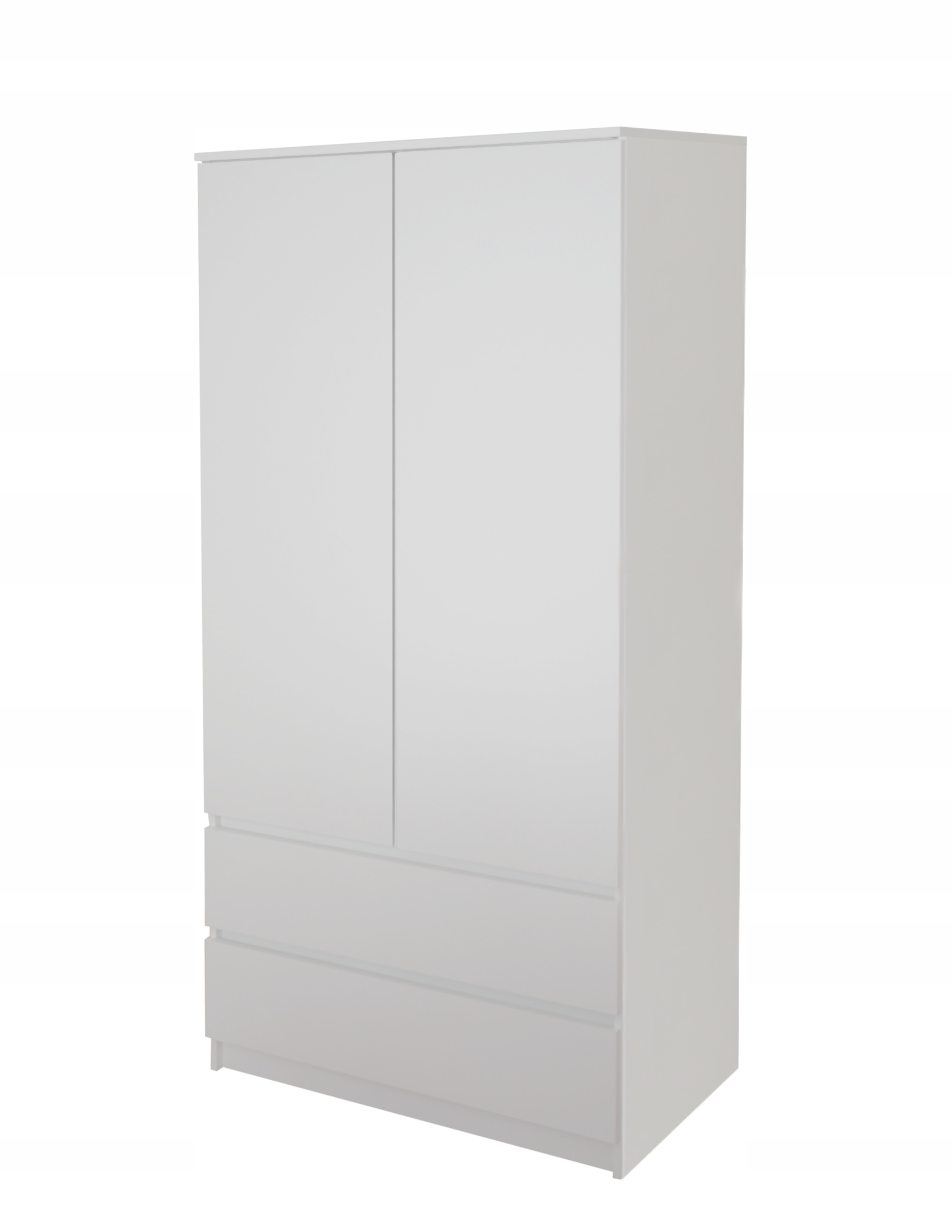 SZAFA BIAŁA 90CM GARDEROBA DO SYPIALI MONIA 2 DRZWI 2 SZUFLADY Kolekcja szafa,garderoba,półki,drążek,szuflady