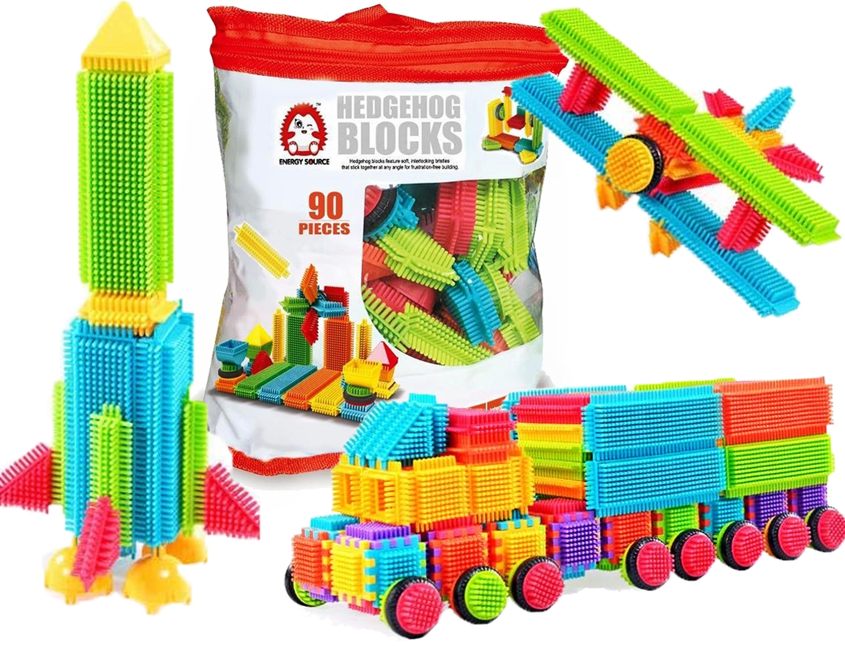 

Klocki Konstrukcyjne Jeżyki Wafle Edukacyjne 90 el