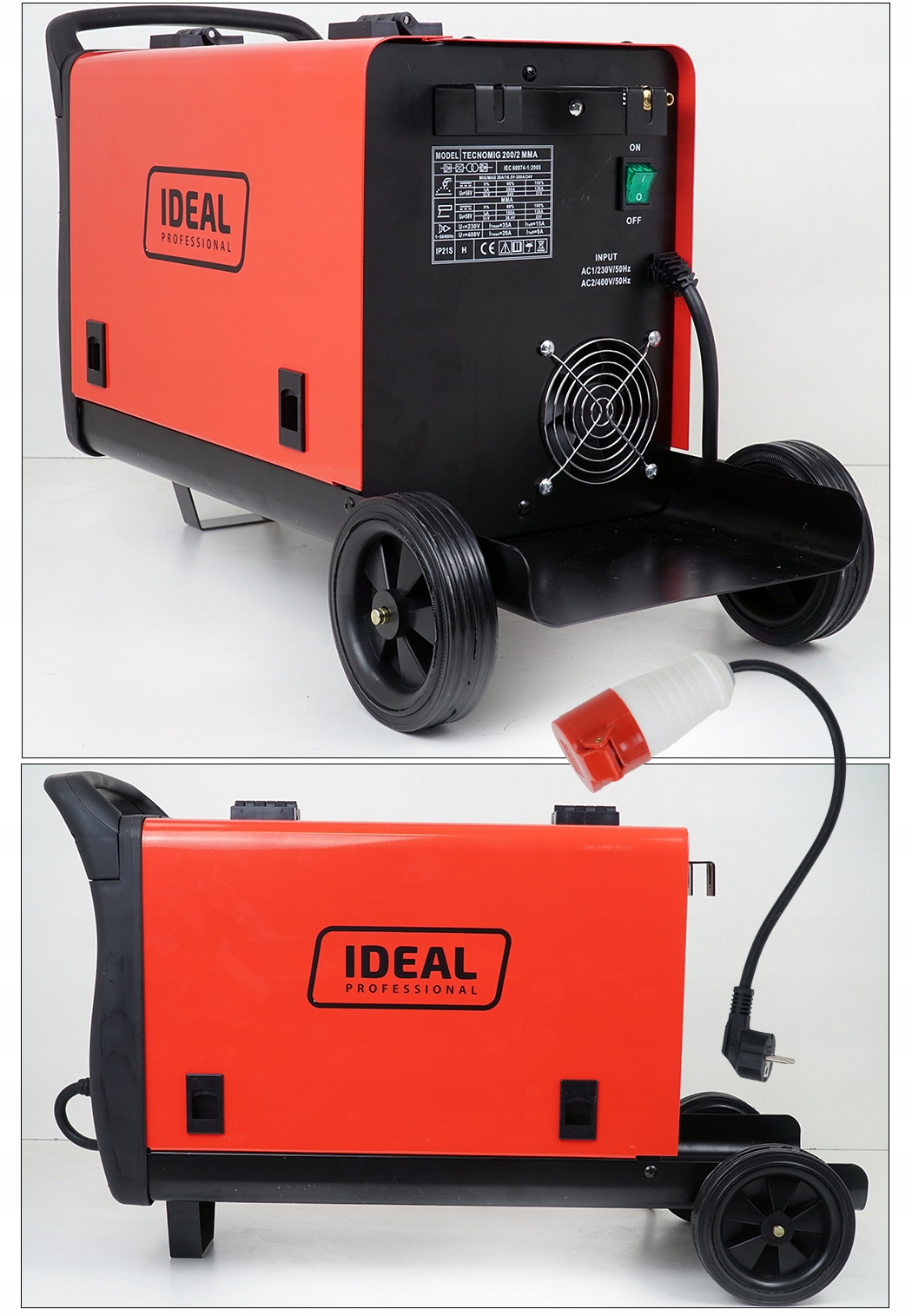 Spawarka MIGOMAT IDEAL MIG 200 MMA IGBT 200/2 Moc pobierana 8 kVA