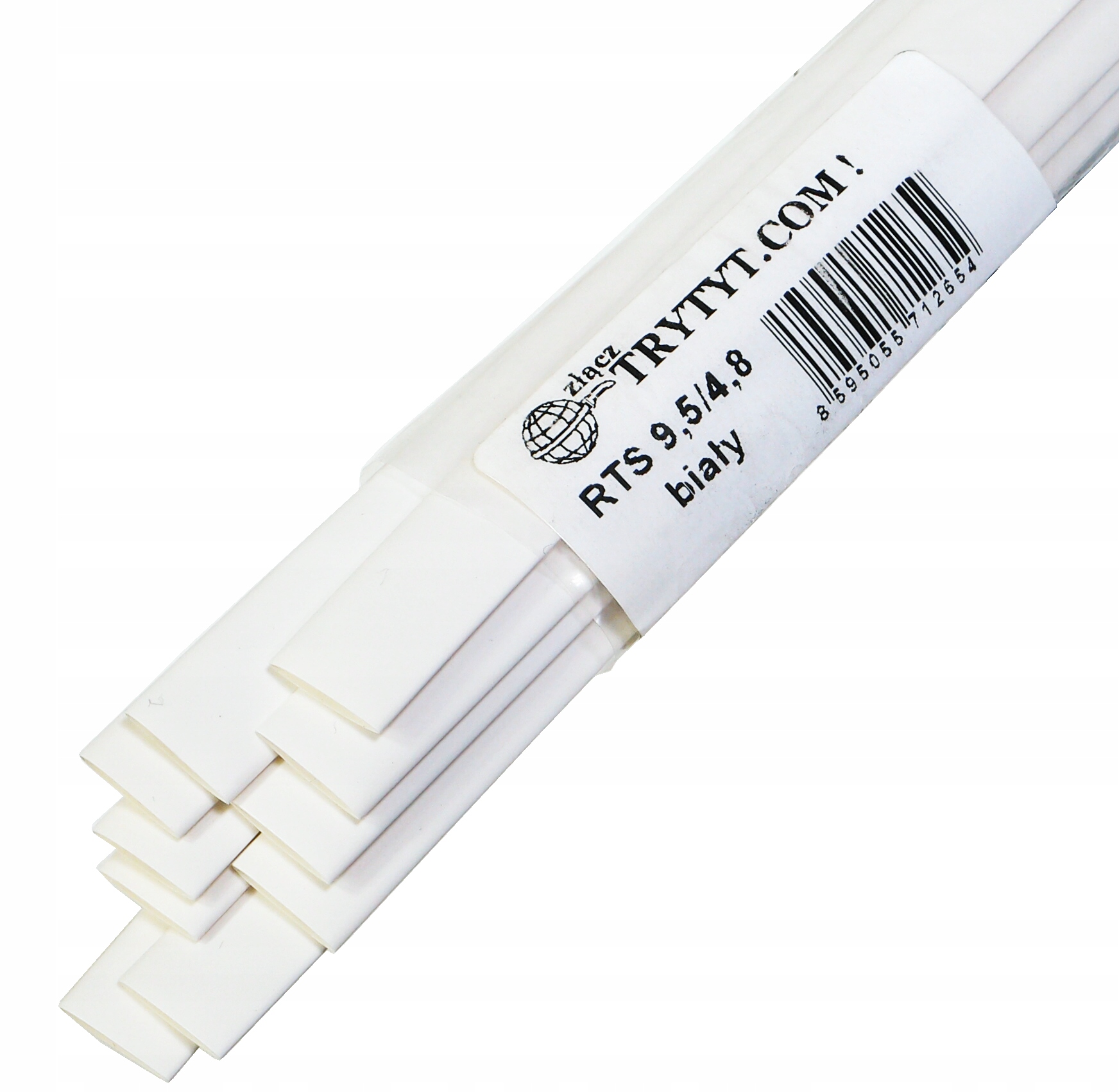 10x RURKA KOSZULKA TERMOKURCZLIW 9,5 4,8 biały