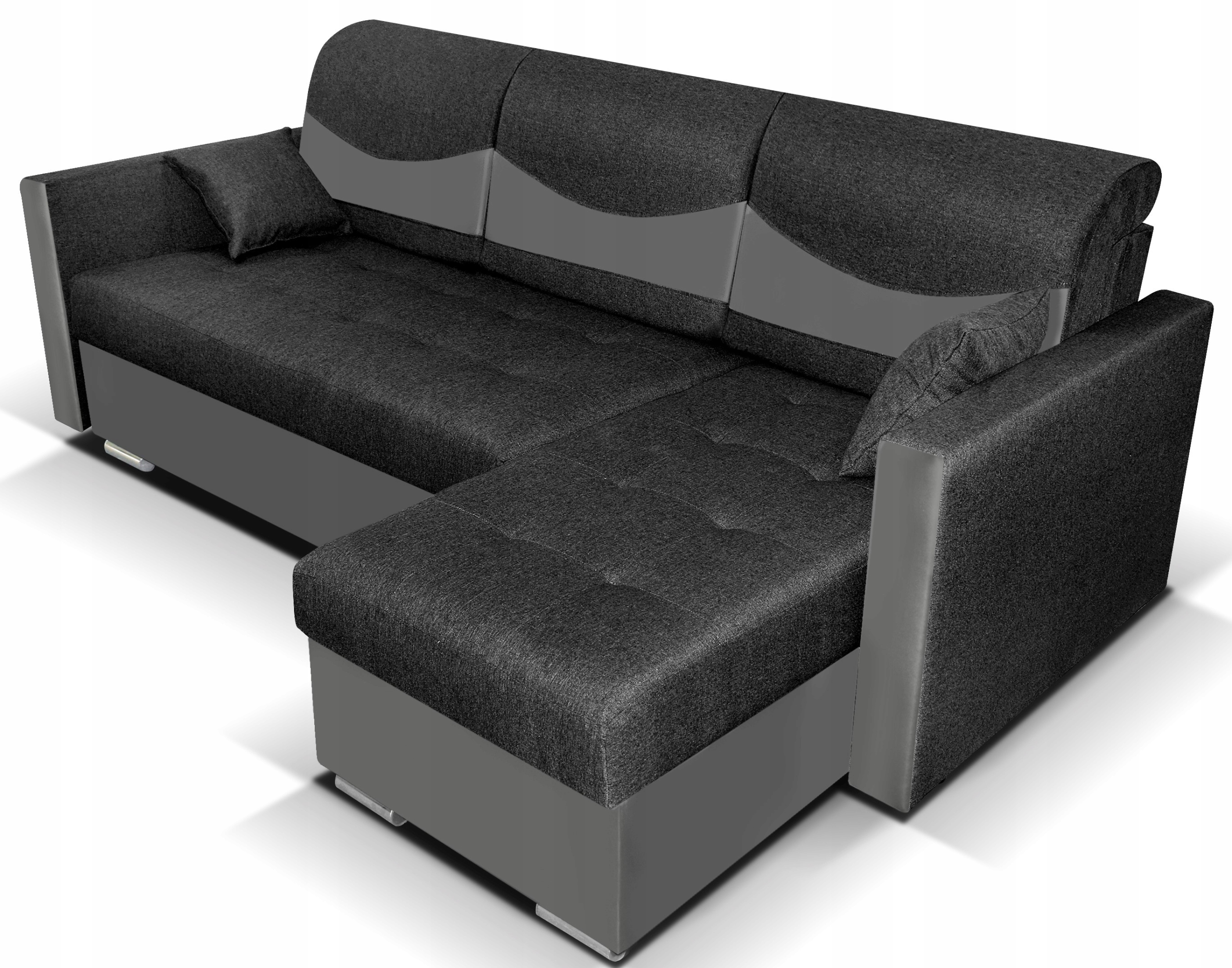 Narożnik 2x pojemnik funkcja spania sprężyny Szerokość mebla 220 cm